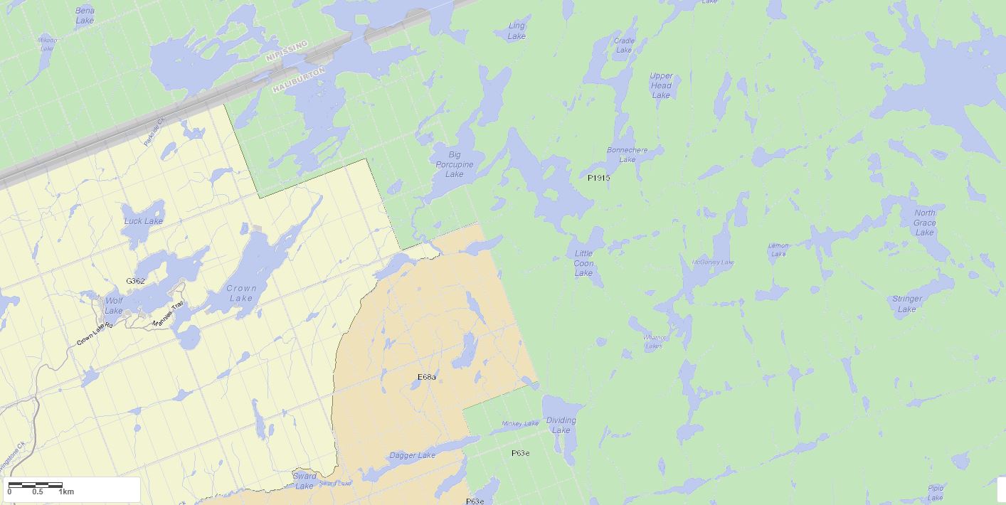 Crown Land Map of Crown Lake in Municipality of Algonquin Highlands and the District of Haliburton